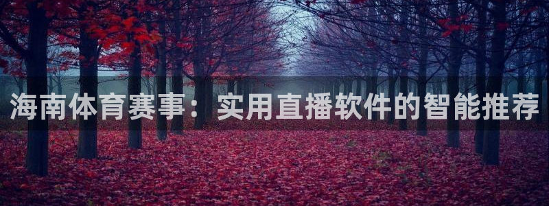 海南体育赛事：实用直播软件的智能推荐